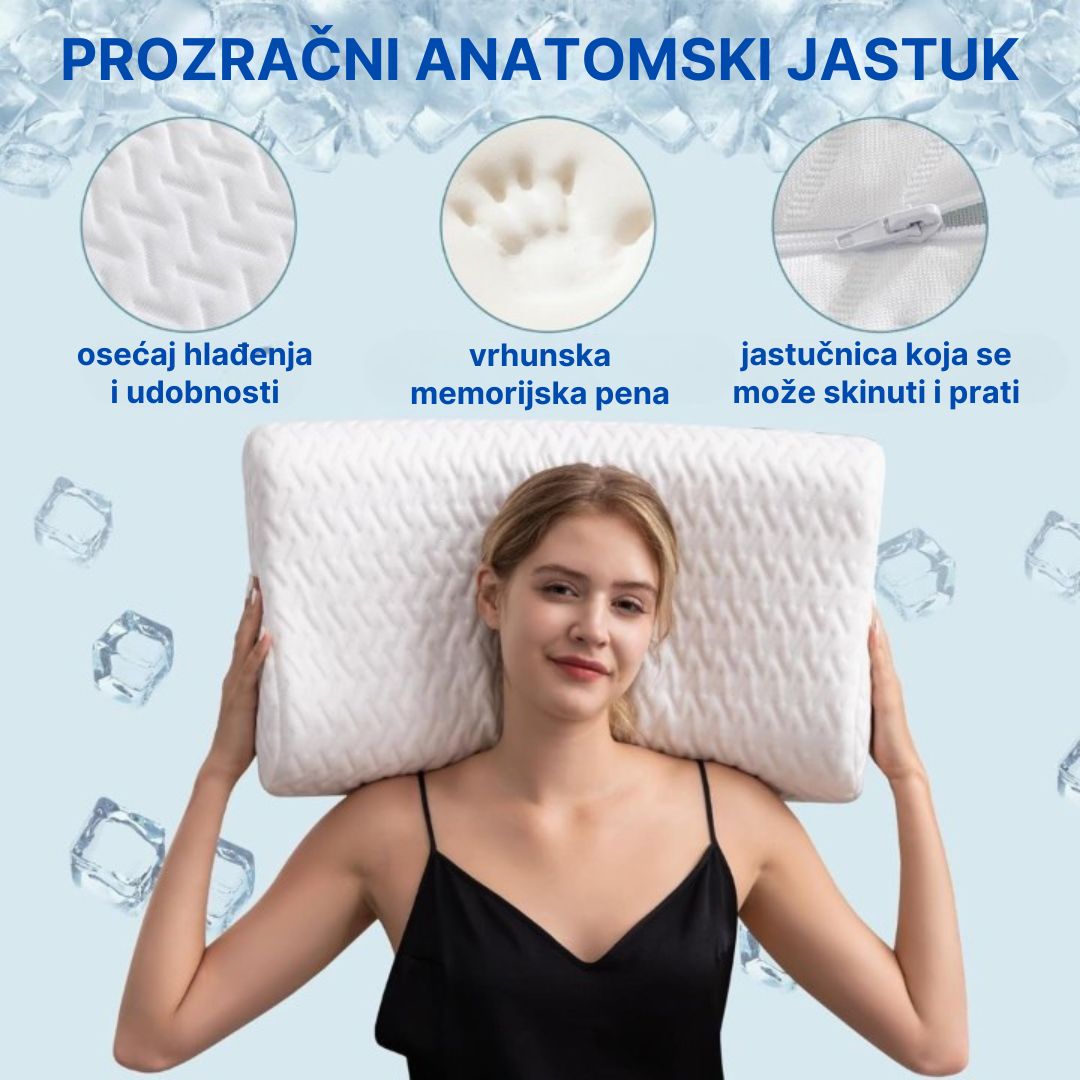 Anatomski Jastuk od Memorijske Pene 60x40x11x9cm