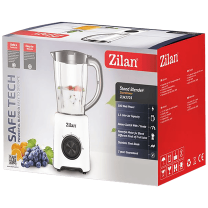 Zilan Blender, zapremina 1.5 lit, 500 W, beli - ZLN3703