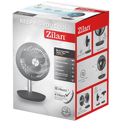 Zilan Ventilator stoni, punjivi, USB - ZLN4000