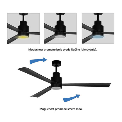 PROSTO plafonski ventilator sa LED svetlom 132cm - CFB036L-3/30