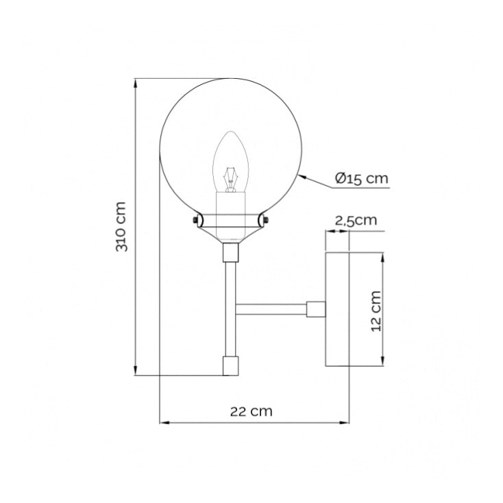 Zidna lampa 1xE14 - E201767