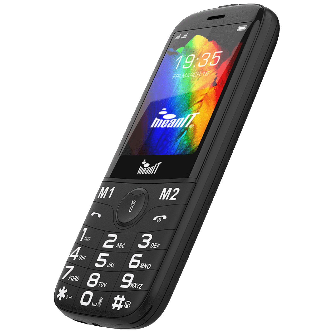 MeanIT Telefon mobilni, 2.8" ekran, Dual SIM, Led lampa - SENIOR 20, Crni