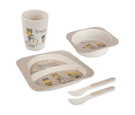 CANPOL BABIES SET ZA HRANJENJE 5 DELOVA 9/227 - BONJOUR PARIS BEIGE